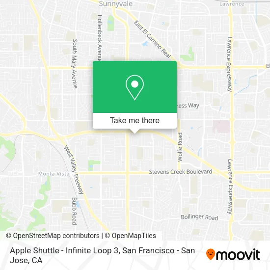 Mapa de Apple Shuttle - Infinite Loop 3