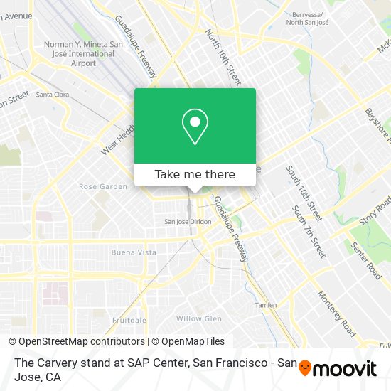 The Carvery stand at SAP Center map