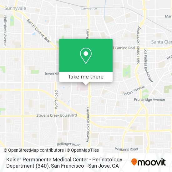 Kaiser Permanente Medical Center - Perinatology Department (340) map