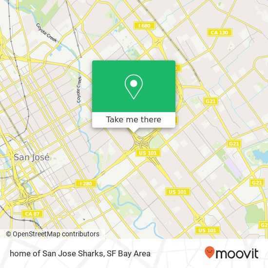 home of San Jose Sharks map