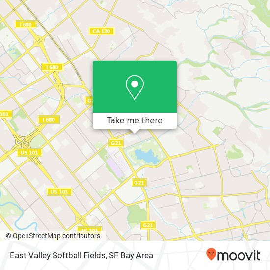 East Valley Softball Fields map