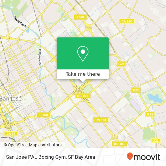 Mapa de San Jose PAL Boxing Gym