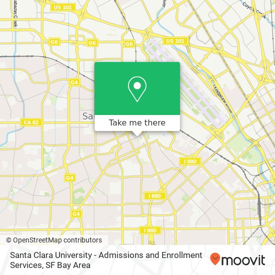 Santa Clara University - Admissions and Enrollment Services map