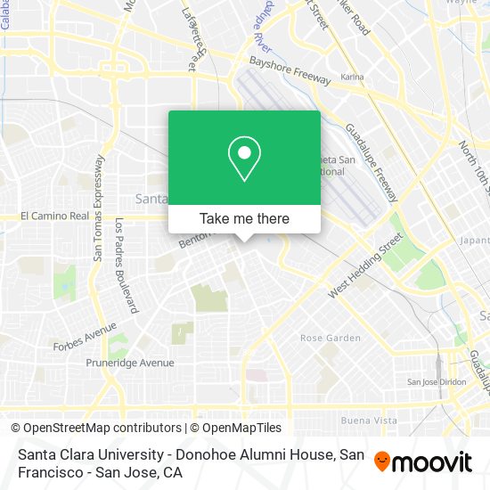 Santa Clara University - Donohoe Alumni House map