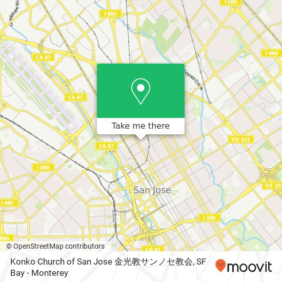 Mapa de Konko Church of San Jose 金光教サンノセ教会