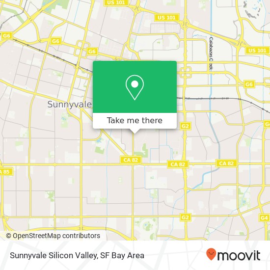 Mapa de Sunnyvale Silicon Valley
