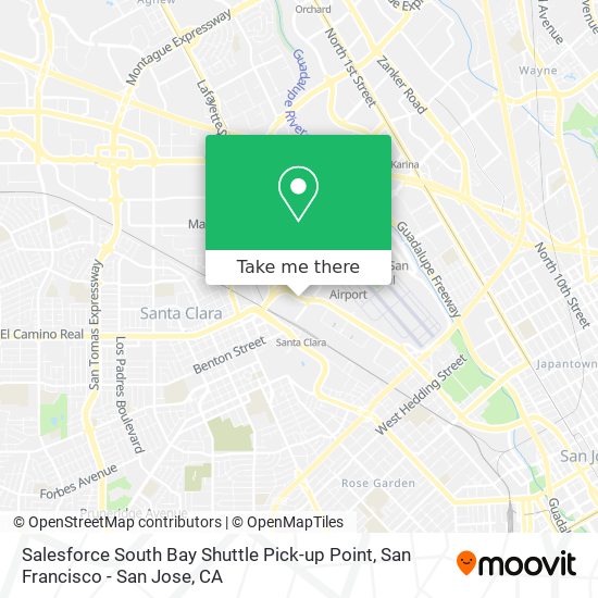Mapa de Salesforce South Bay Shuttle Pick-up Point