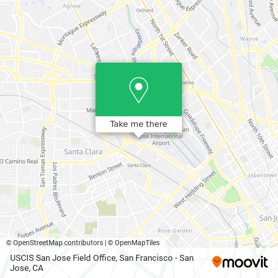 USCIS San Jose Field Office map