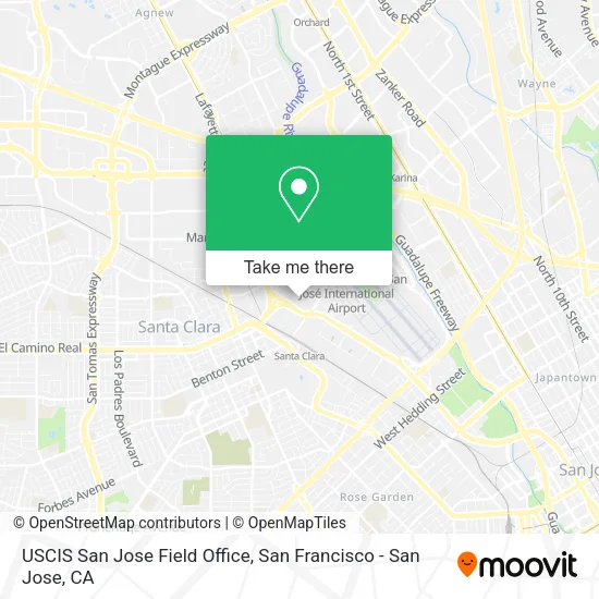 Mapa de USCIS San Jose Field Office