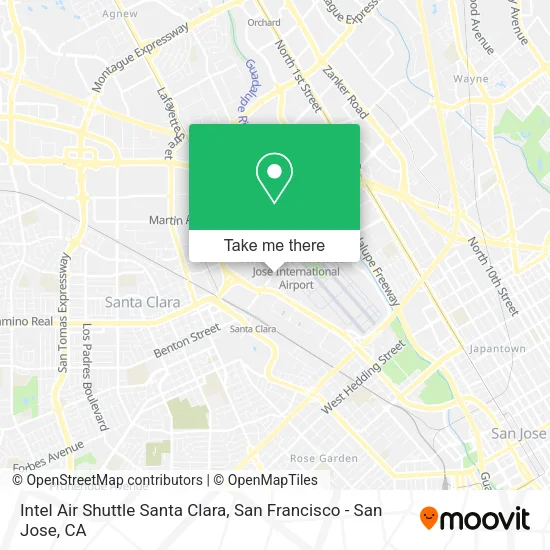Intel Air Shuttle Santa Clara map