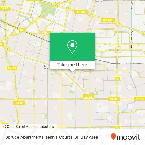 Spruce Apartments Tennis Courts map