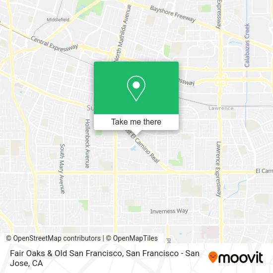 Fair Oaks & Old San Francisco map