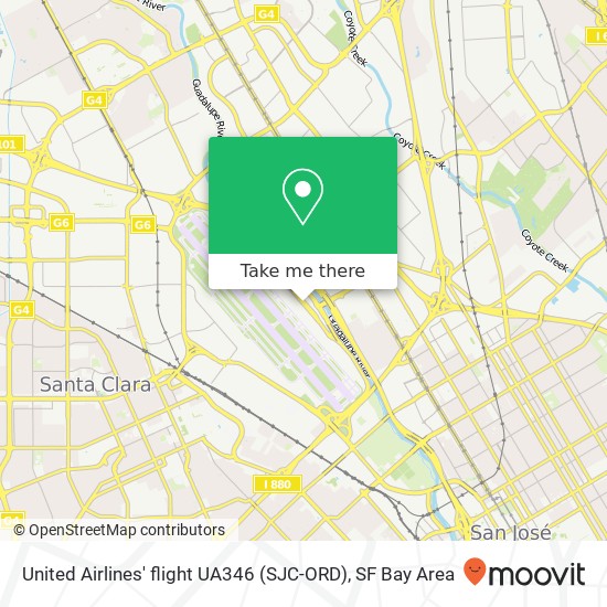 United Airlines' flight UA346 (SJC-ORD) map