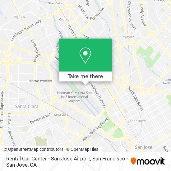 Mapa de Rental Car Center - San Jose Airport