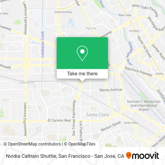 Mapa de Nvidia Caltrain Shuttle