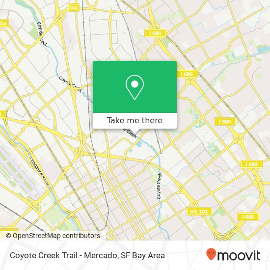 Mapa de Coyote Creek Trail - Mercado