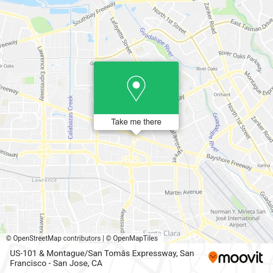 US-101 & Montague / San Tomâs Expressway map