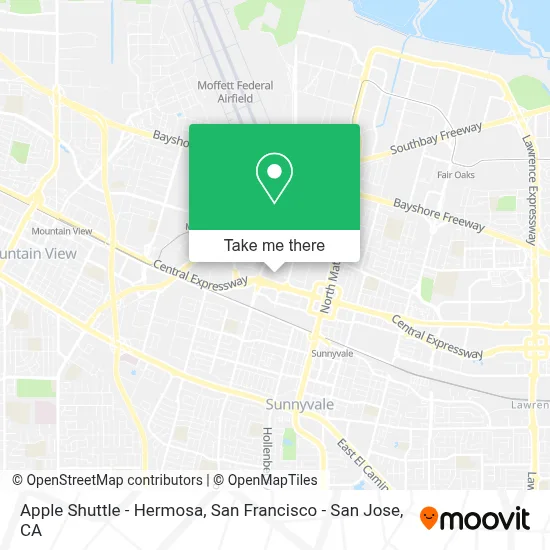 Apple Shuttle - Hermosa map
