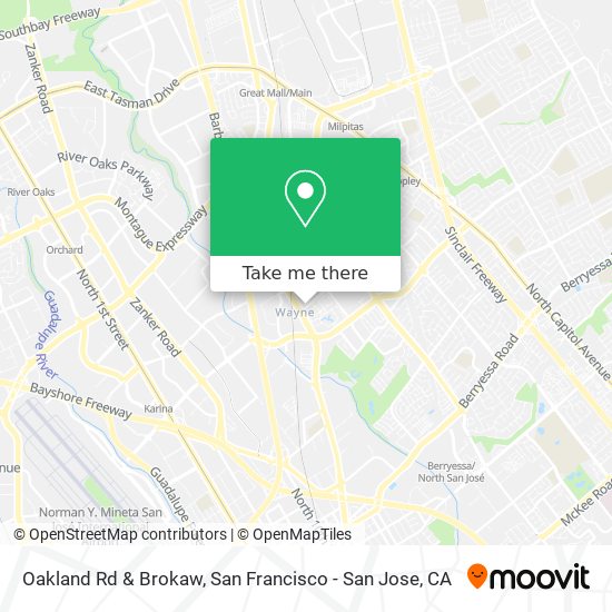 Oakland Rd & Brokaw map