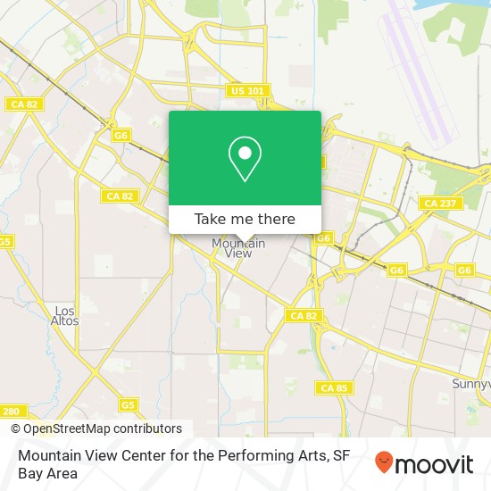 Mountain View Center for the Performing Arts map