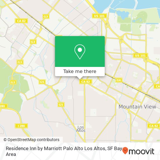 Residence Inn by Marriott Palo Alto Los Altos map