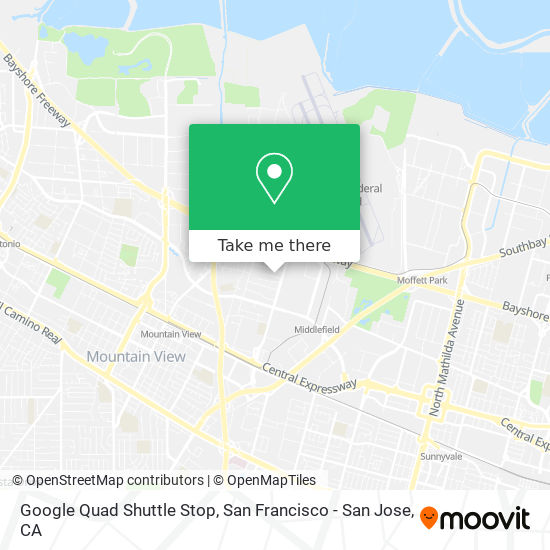 Google Quad Shuttle Stop map
