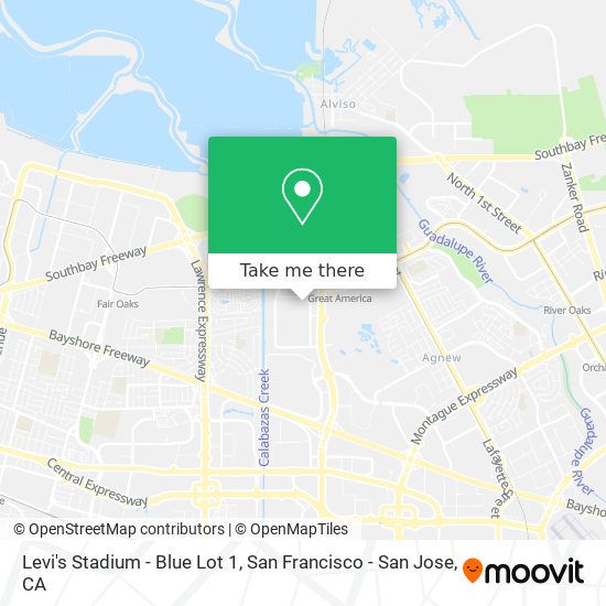 How to get to Levi's Stadium - Blue Lot 1 in Santa Clara by Bus, Light  Rail, Train or BART?