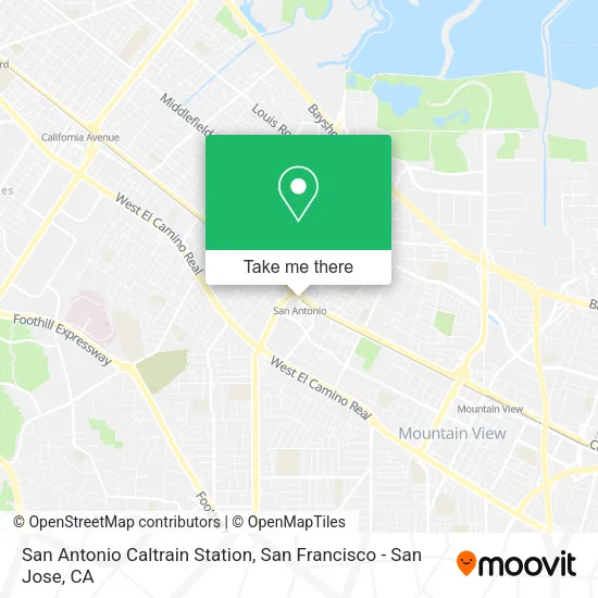 Mapa de San Antonio Caltrain Station