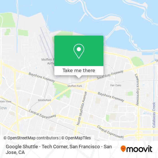 Google Shuttle - Tech Corner map