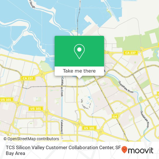 Mapa de TCS Silicon Valley Customer Collaboration Center