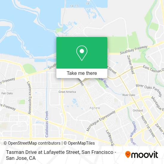 Mapa de Tasman Drive at Lafayette Street