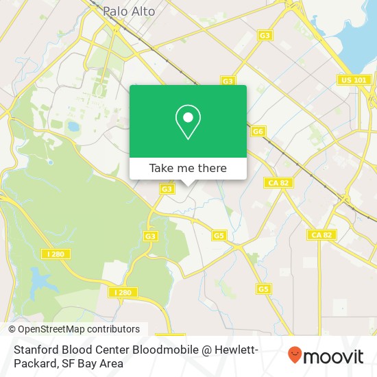 Stanford Blood Center Bloodmobile @ Hewlett-Packard map