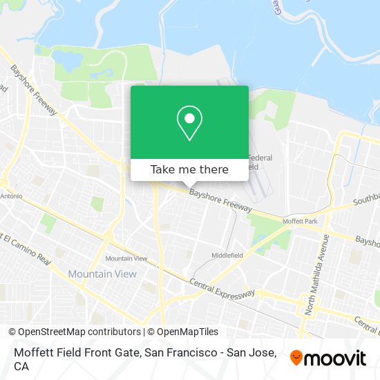 Moffett Field Front Gate map