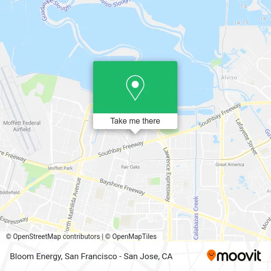 Mapa de Bloom Energy
