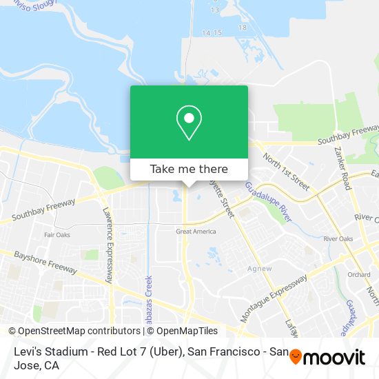 How to get to Levi's Stadium - Red Lot 7 (Uber) in Santa Clara by Bus,  Light Rail or Train?