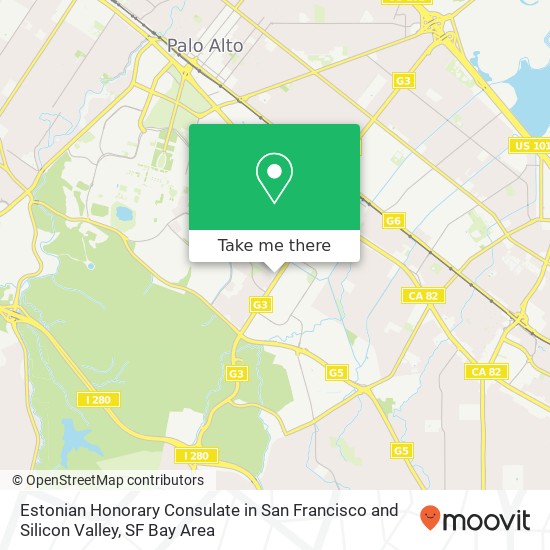 Estonian Honorary Consulate in San Francisco and Silicon Valley map