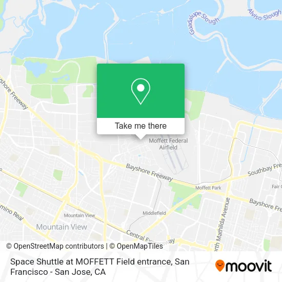 Mapa de Space Shuttle at MOFFETT Field entrance