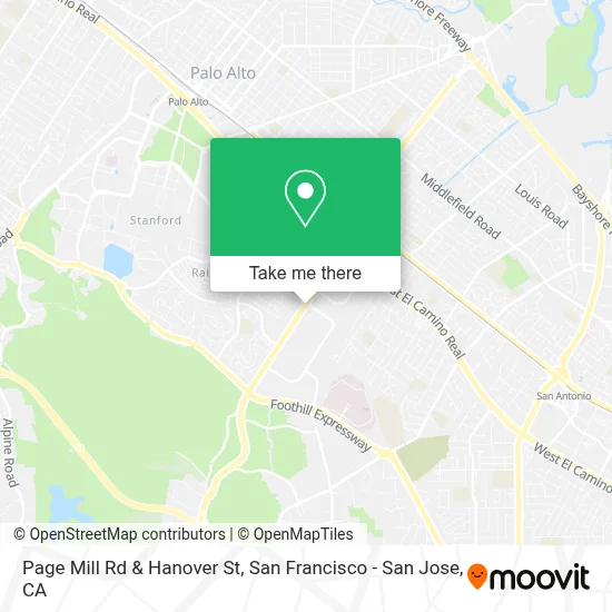 Page Mill Rd & Hanover St map