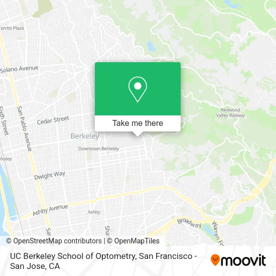 Mapa de UC Berkeley School of Optometry