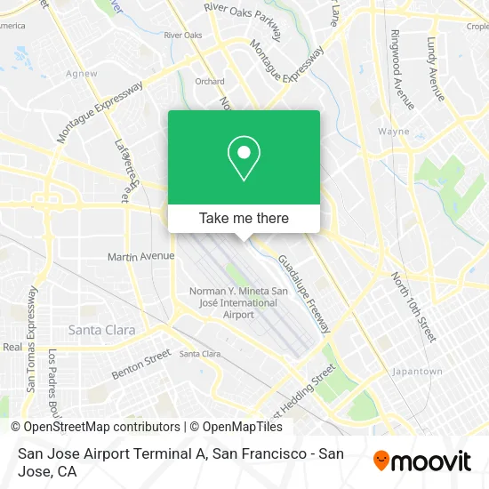 San Jose Airport Terminal A map