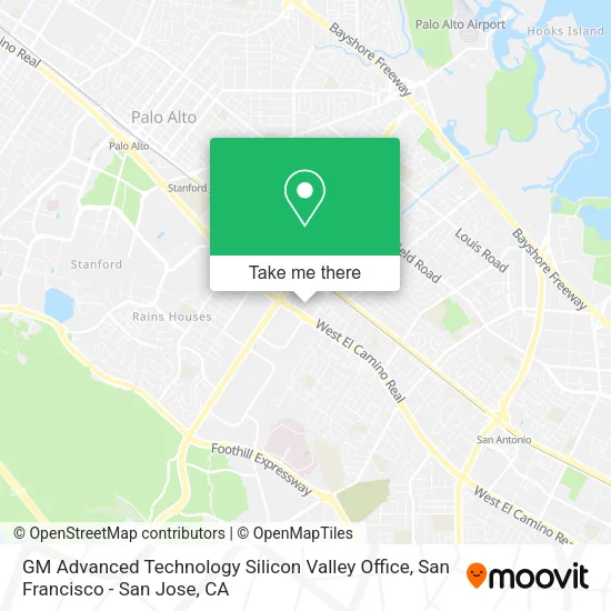 Mapa de GM Advanced Technology Silicon Valley Office