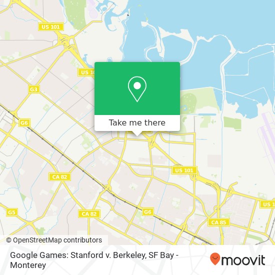 Mapa de Google Games: Stanford v. Berkeley