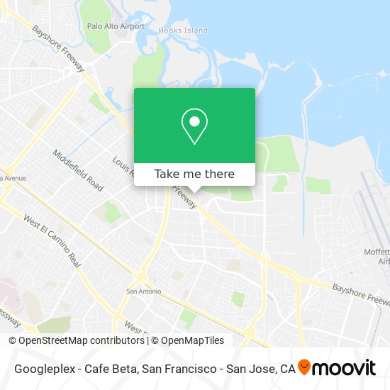 Mapa de Googleplex - Cafe Beta