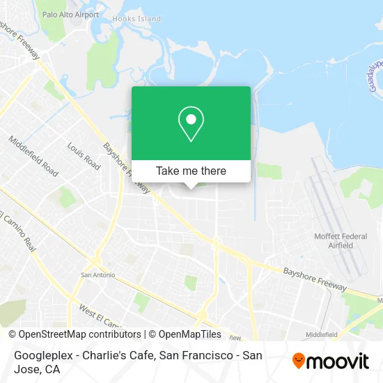 Mapa de Googleplex - Charlie's Cafe