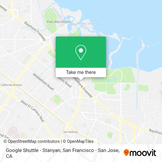 Mapa de Google Shuttle - Stanyan