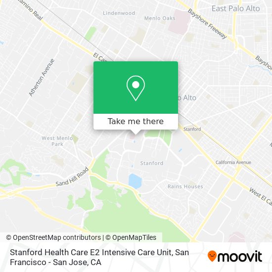 Mapa de Stanford Health Care E2 Intensive Care Unit