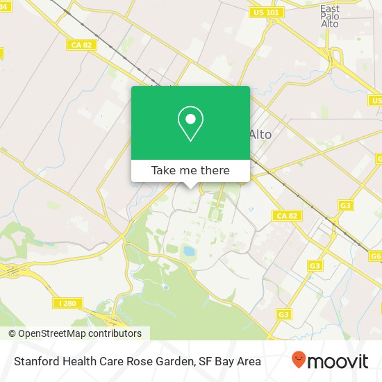 Stanford Health Care Rose Garden map