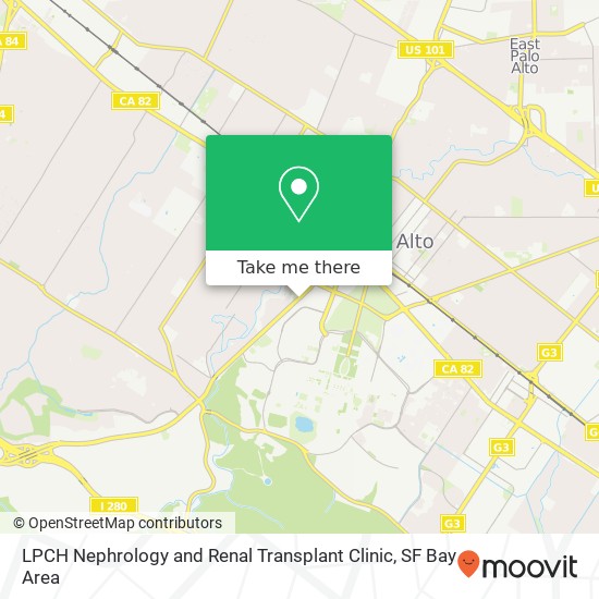 LPCH Nephrology and Renal Transplant Clinic map