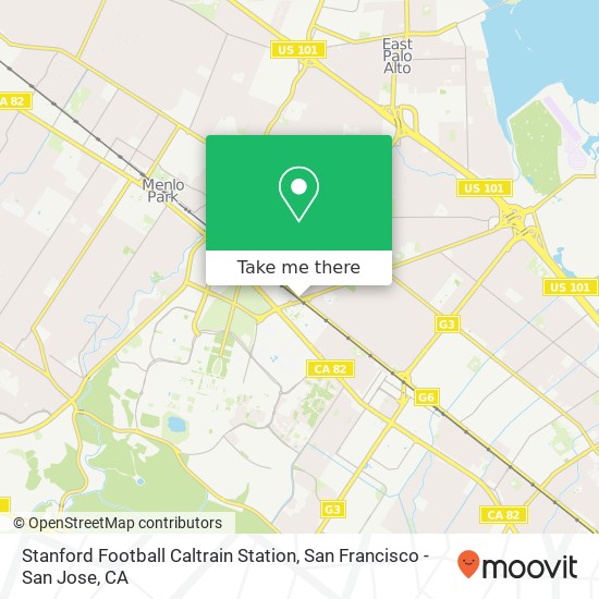 Stanford Football Caltrain Station map