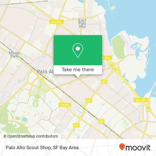 Mapa de Palo Alto Scout Shop